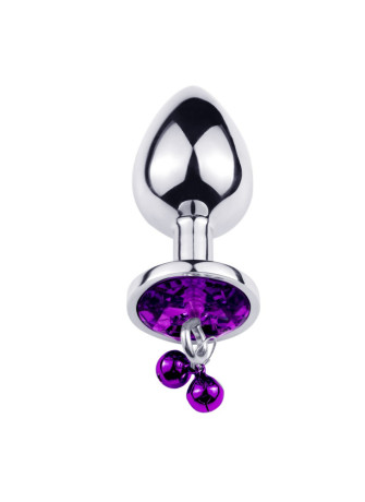 Plug bijou aluminium violet avec clochettes Taille S -  RY-001-A-ZB